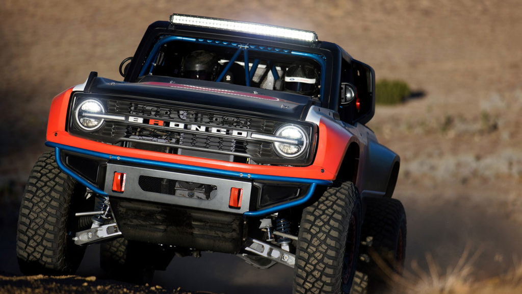 Ford Bronco DR driving towards camera